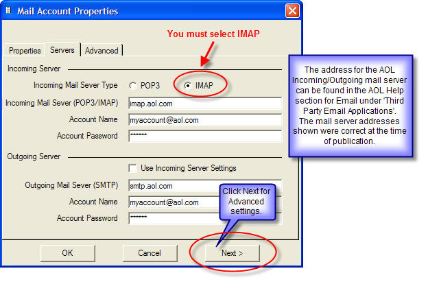 Add mail server details