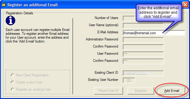 Register secure email