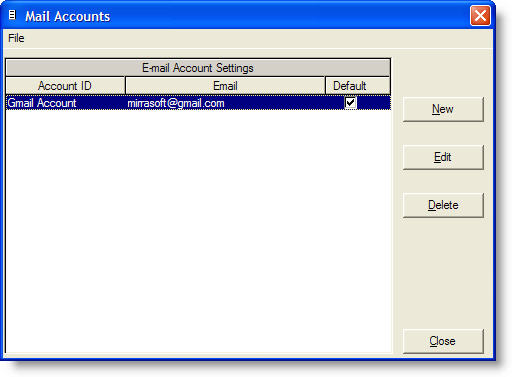Mirramail mail accounts added