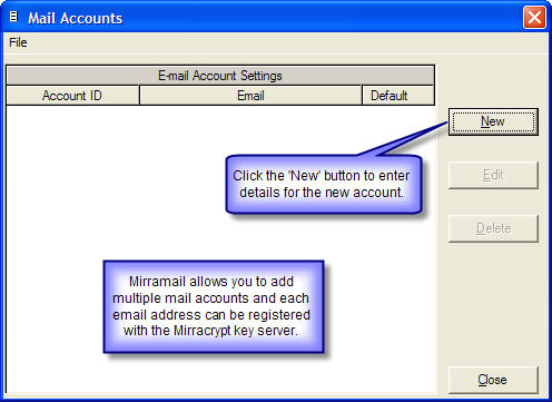 Mirramail mail accounts