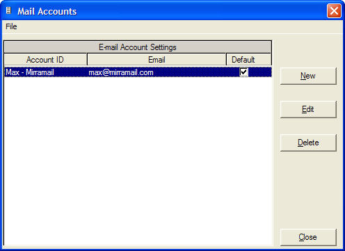 Mirramail mail accounts added