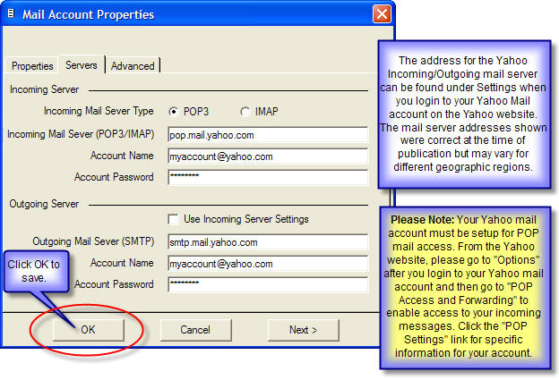 Add mail server details
