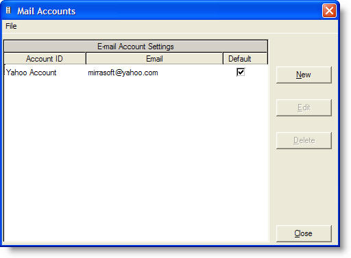 Mirramail mail accounts added