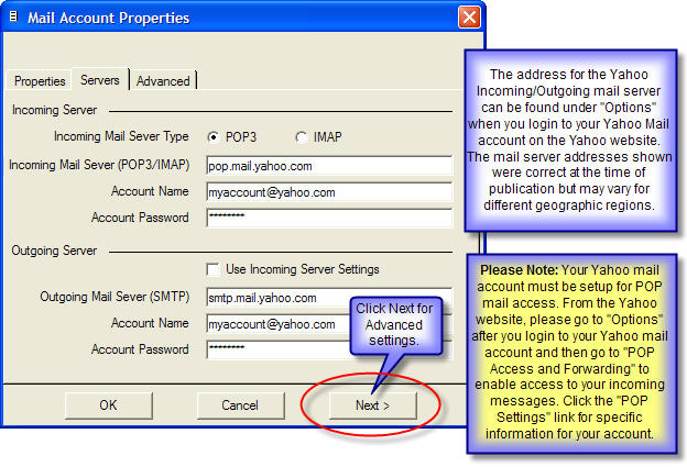 Add mail server details