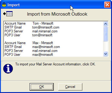 Import mail accounts
