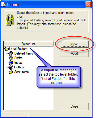 Import Outlook Express messages