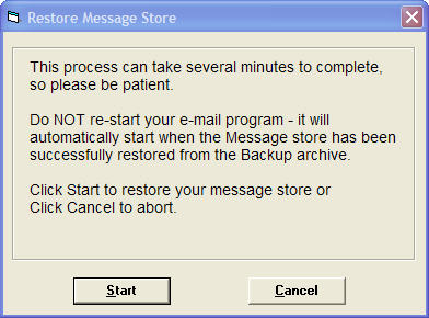 Commence restore of secure emails.