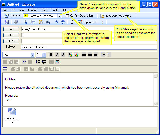 Send an encrypted email
