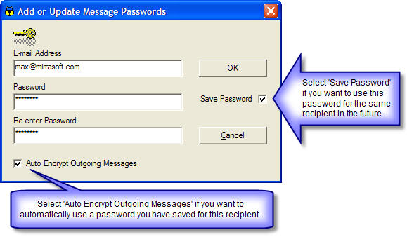 Enter password for encryption